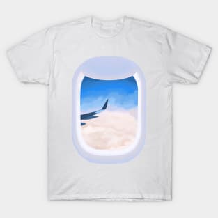 Plane Window Sunset T-Shirt